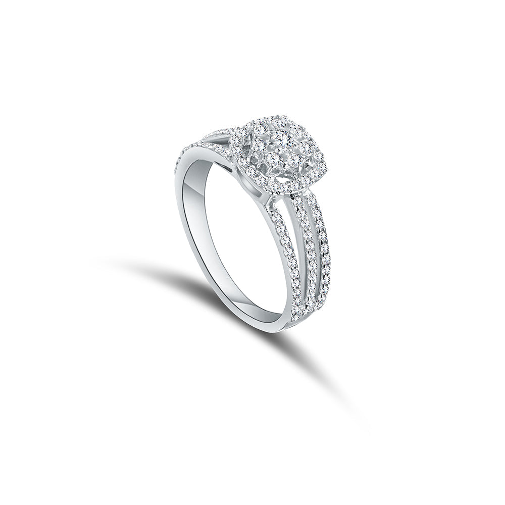 18K White gold Diamond Ring - IR653