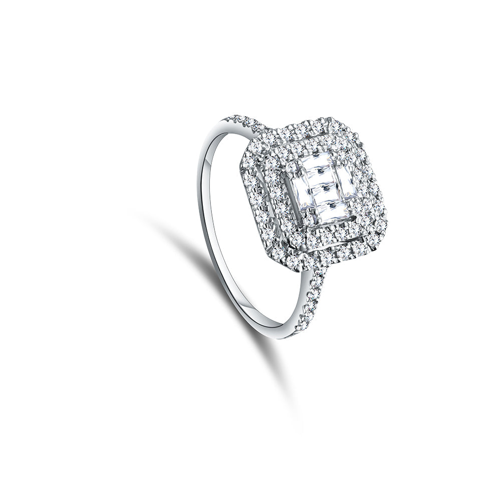 18K White gold Diamond Ring - IRQ09