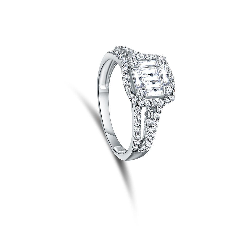 18K White gold Diamond Ring - IRQ17