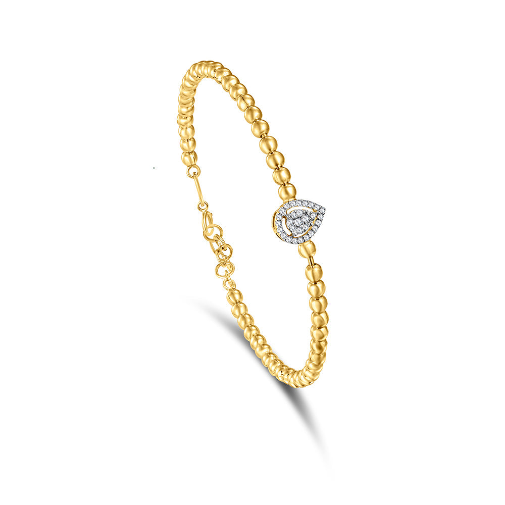 18K Yellow gold Diamond Bangle - ISH103B