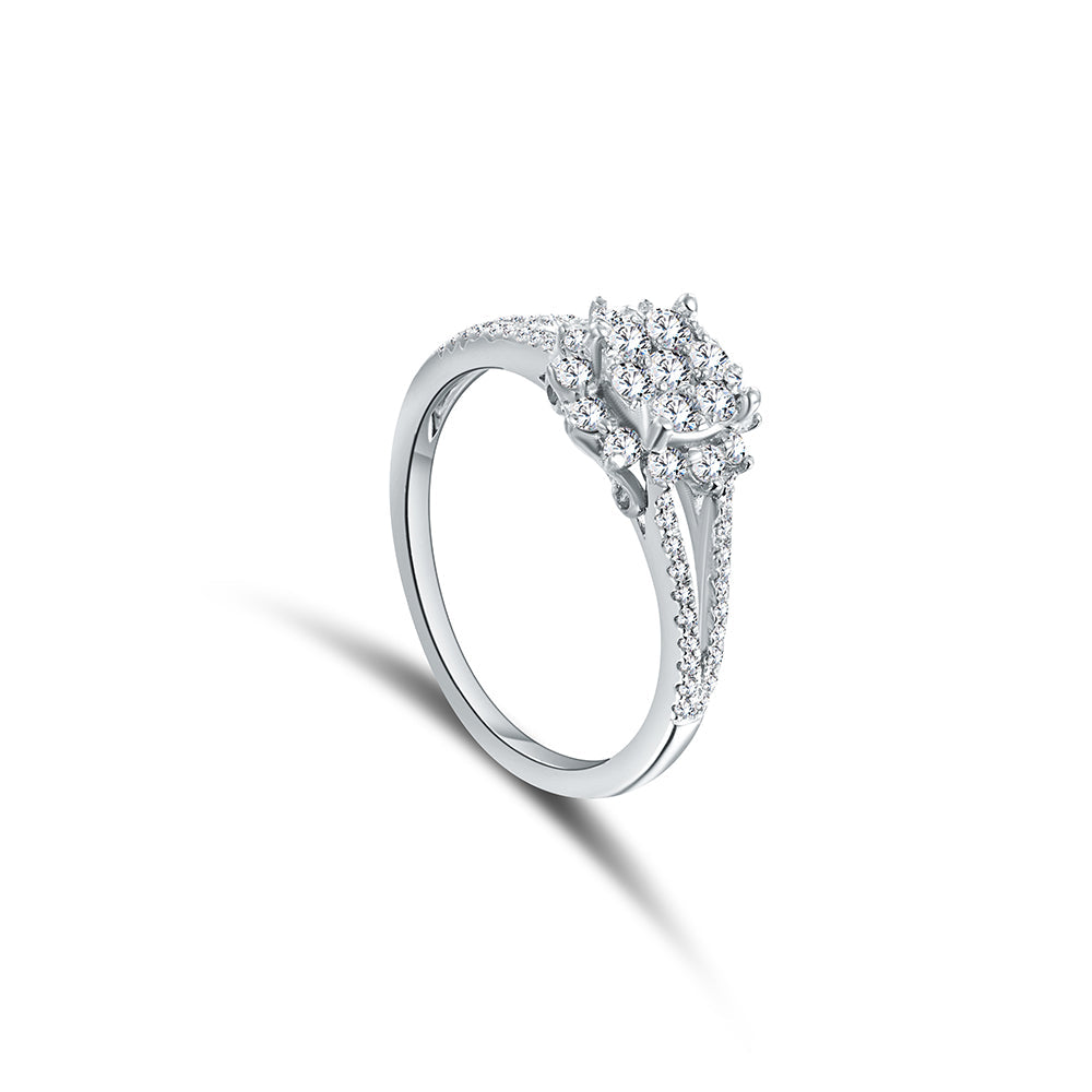 18K White gold Diamond Ring - QR178