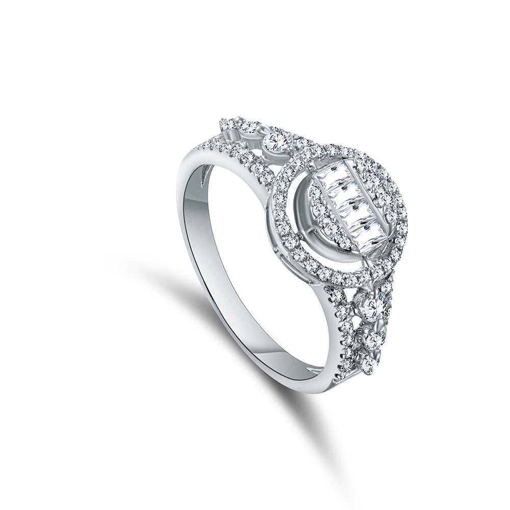 18K White gold Diamond Ring - QR223