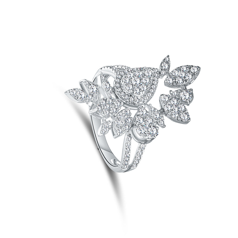 18K White gold Diamond Ring - QR275