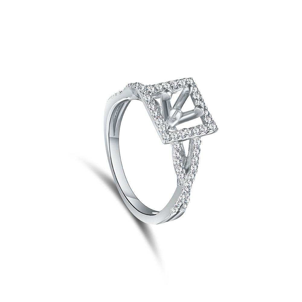 18K White gold Diamond Ring - QR44