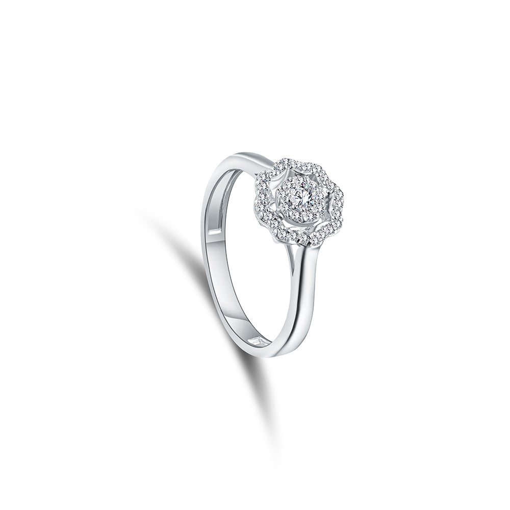 18K White gold Diamond Ring - QR52B