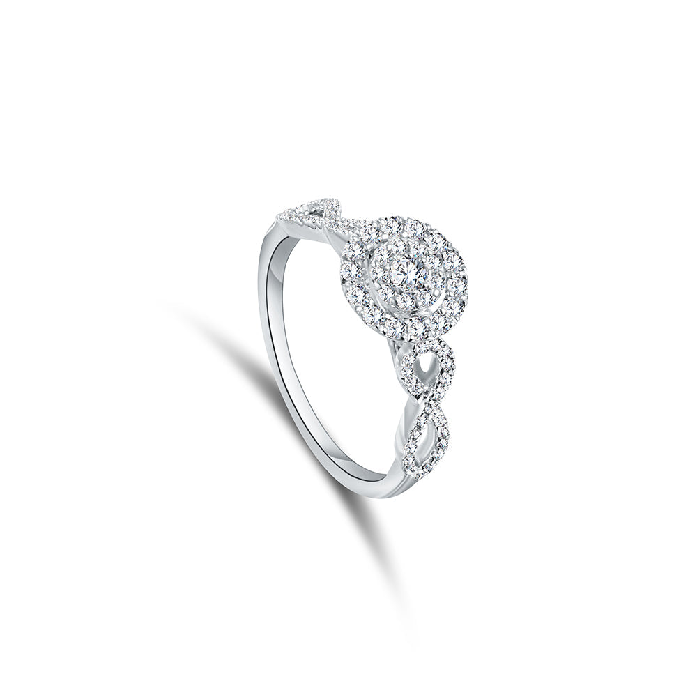 18K White gold Diamond Ring - QR81B