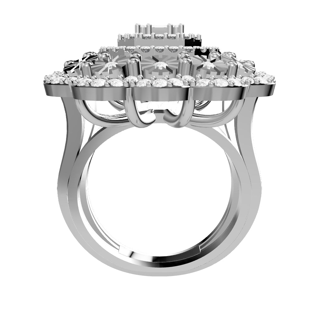 18K White gold Diamond Ring 3D - E-R698SM