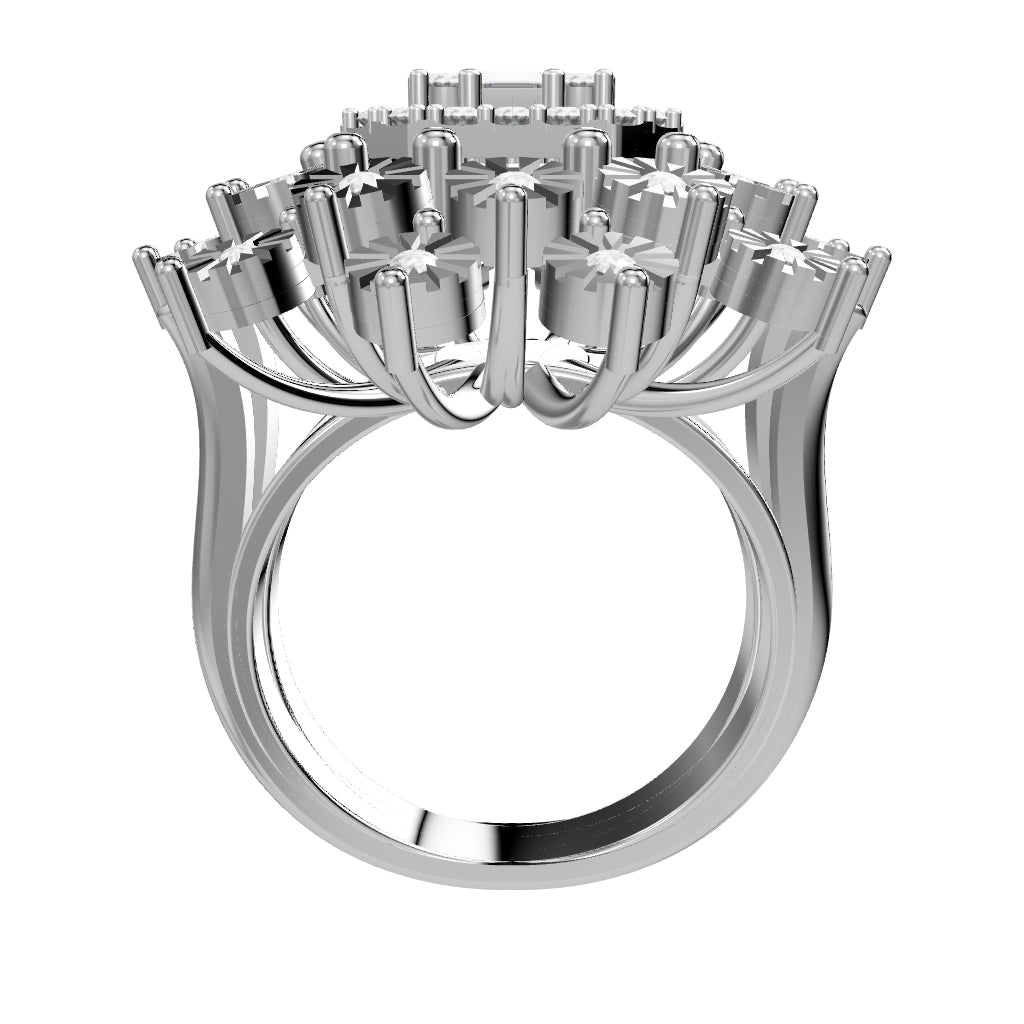 18K White gold Diamond Ring 3D - E-R700SM