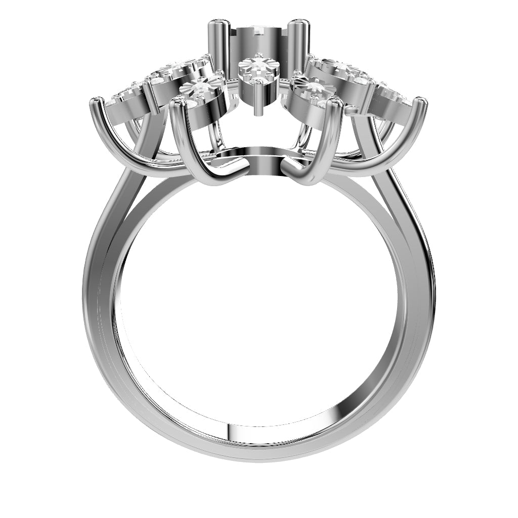 18K White gold Diamond Ring 3D - E-R705SM