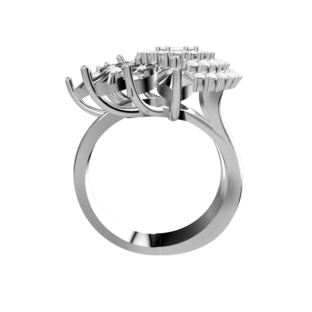 18K White gold Diamond Ring 3D - E-R765SM